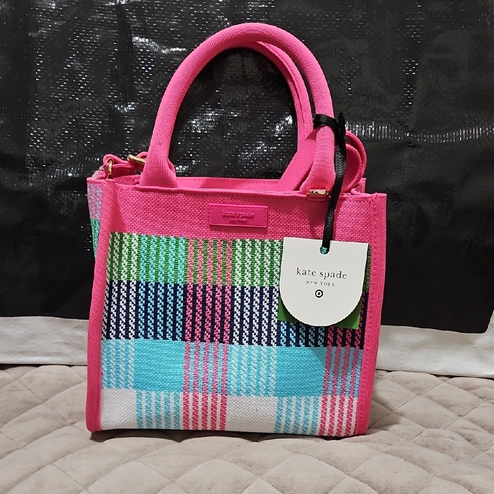 Kate Spade Pink Plaid Tote Bag X TARGET COLLAB